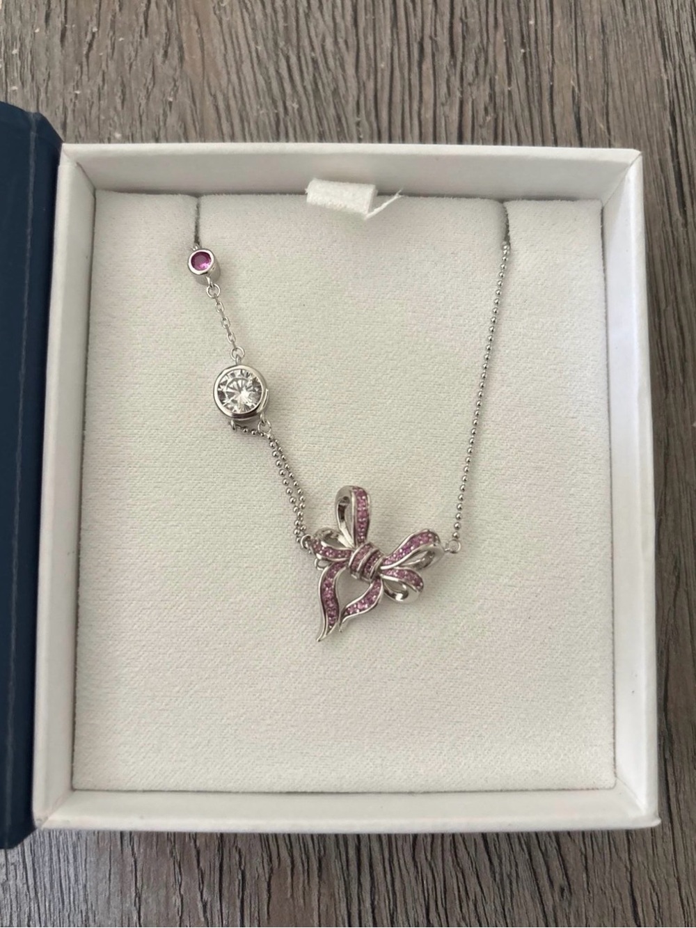 Ryze Party Storyline Necklace "Defined By Me" Rose Crystal on .925 Sterling BOW